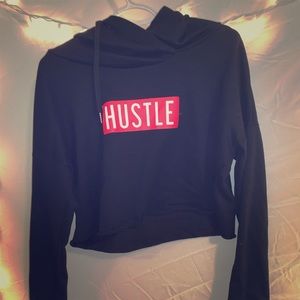 Hustle cropped hoodie